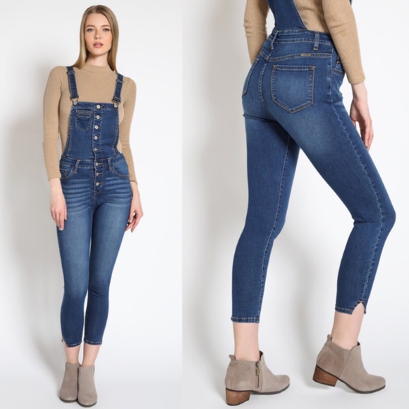 SCHEANA Button Detail Overalls - Picture 4 of 4